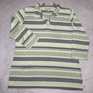 Sport Haley Activewear Top Green Black‎ Tribal 3/4 Sleeve Golf Tennis Shirt XL